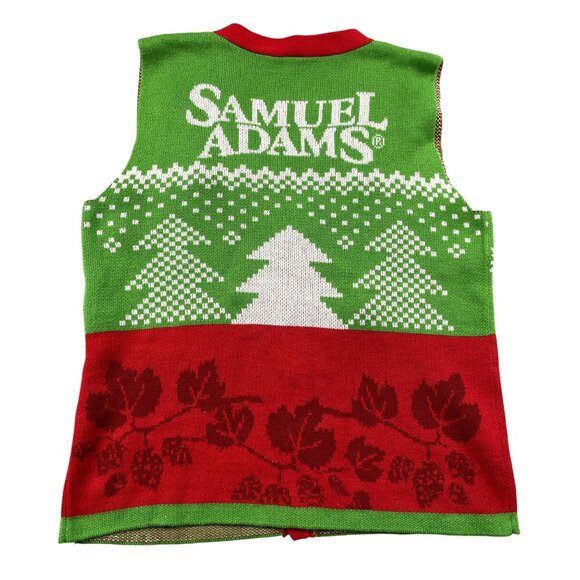 Men’s Ugly Christmas Sweater Vest Sam Samuel Adams Beer Jingle Bells Medium - Picture 2 of 7